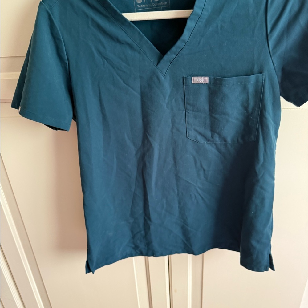 Blue Short Sleeve Jumpsuit with V-Neck Design